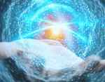 Sphère de points lumineux de vibration d’ Éveil spirituel de la Séance de La Connexion Absolue.